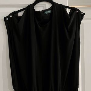 Black Lauren pant suit with keyhole sleeve